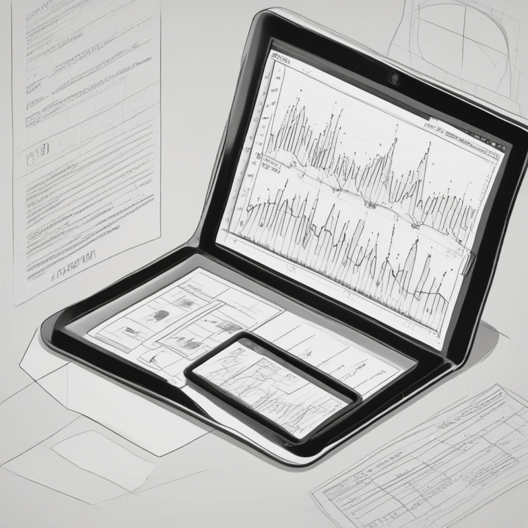 A digital tablet displaying data analytics