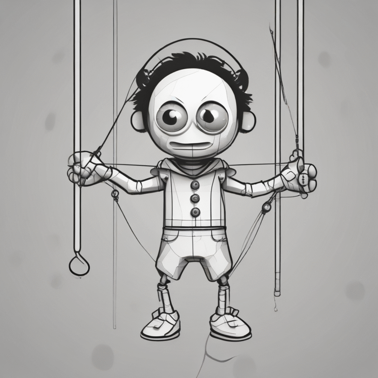 A puppet on strings