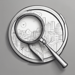 A magnifying glass emphasizing scrutiny and transparency in AI operations.