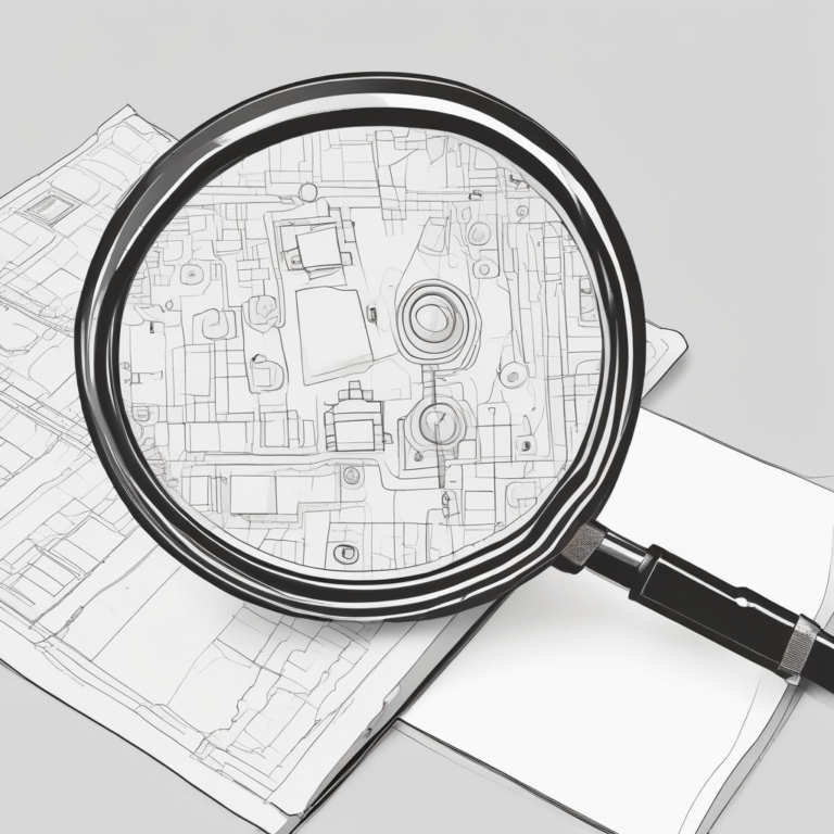 A magnifying glass highlighting the importance of scrutiny and oversight in AI applications.