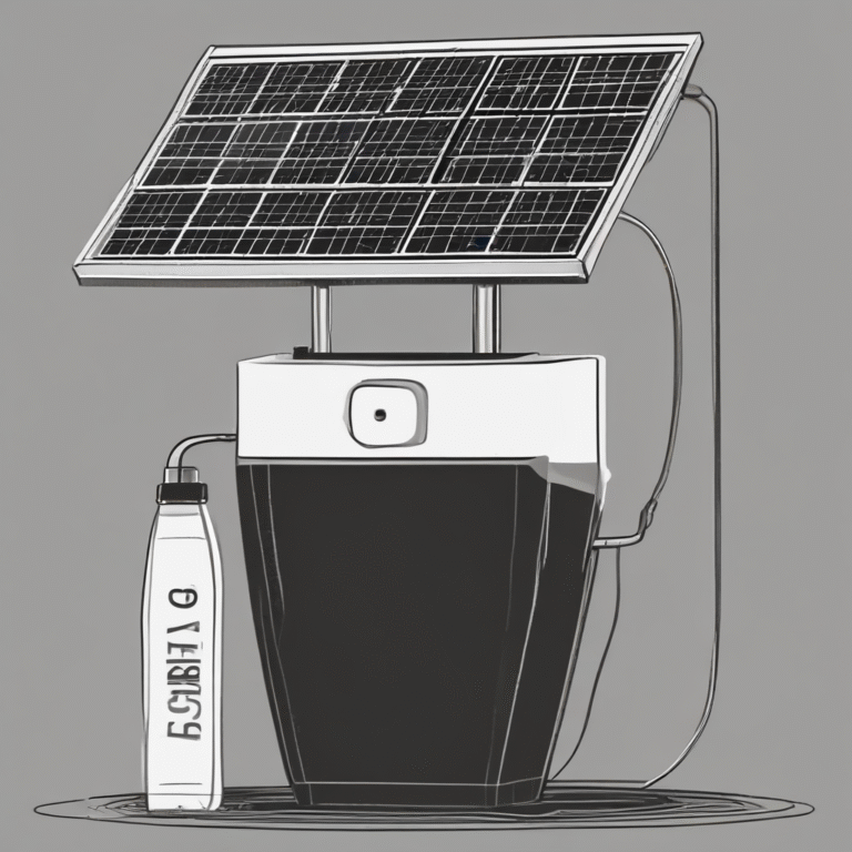 A solar-powered water purification system.
