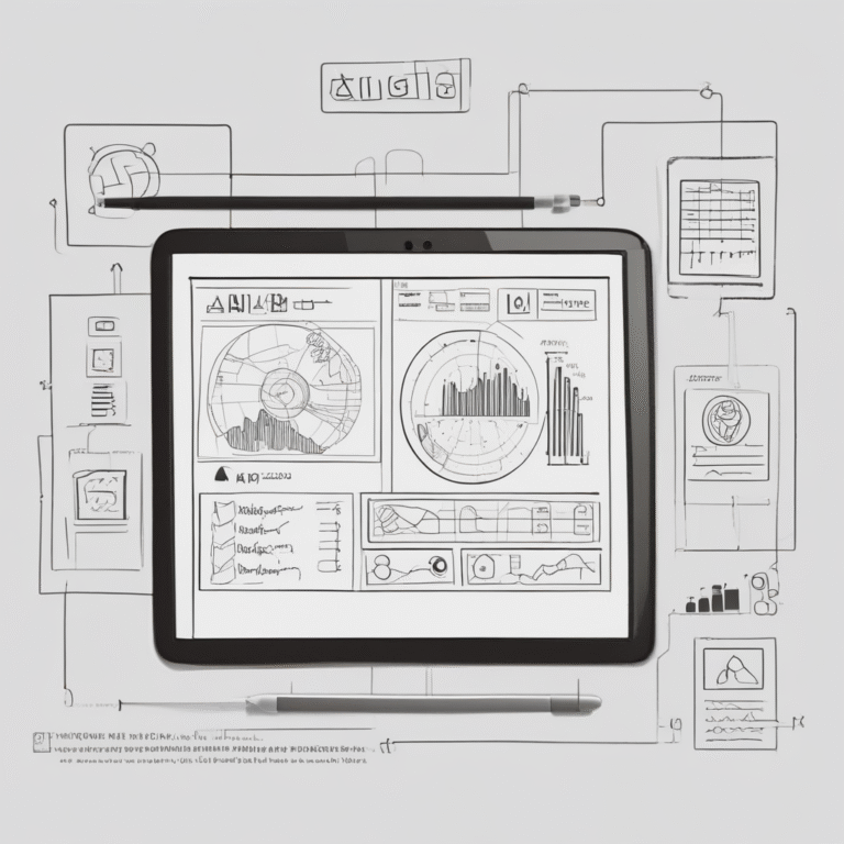 A digital tablet displaying AI analytics
