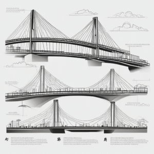 A bridge model illustrating the connection and collaboration needed in AI governance across different nations.