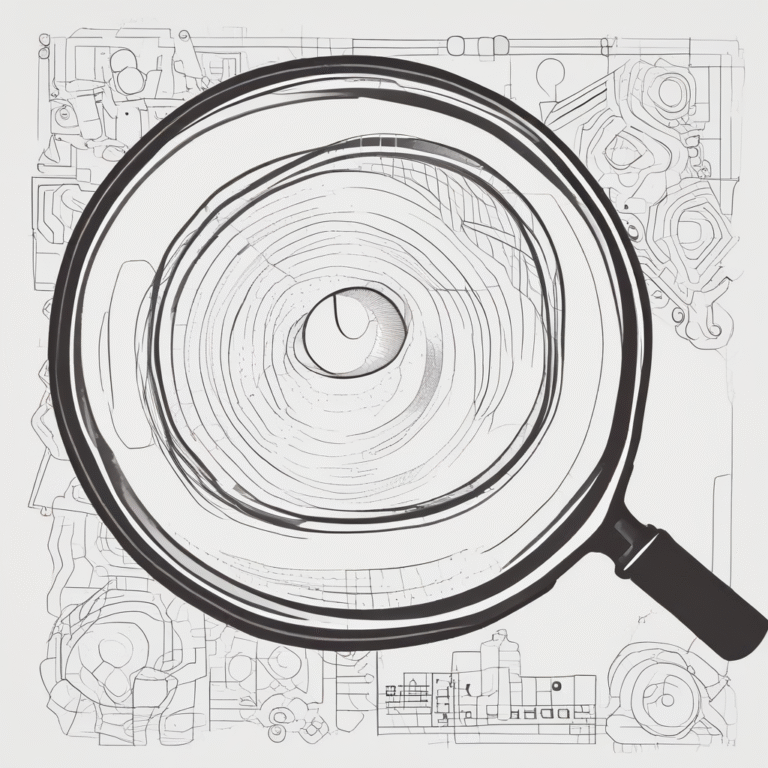 A magnifying glass illustrating the importance of scrutiny and oversight in AI implementation.