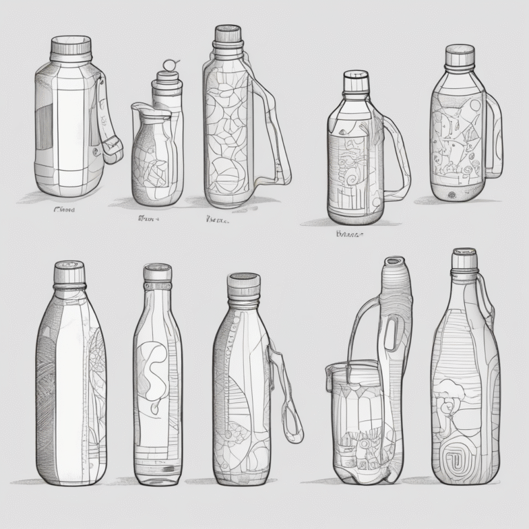 A sustainable product (like a reusable water bottle) made from recycled materials