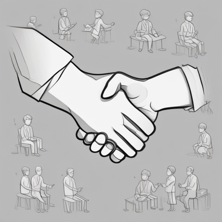 A handshake figurine representing collaboration and partnership in international agreements.