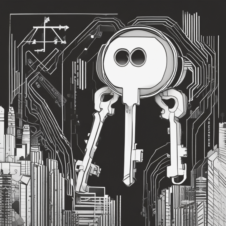 A digital key to signify access and permission in the AI landscape.