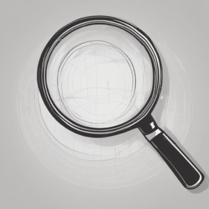 A magnifying glass to illustrate scrutiny and transparency in AI practices.