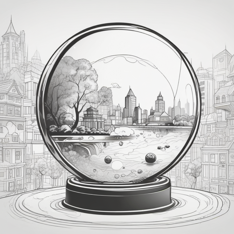 A crystal ball to illustrate foresight and the need for responsible future planning in AI development.
