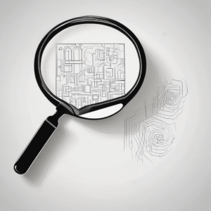 A magnifying glass that represents scrutiny and the need for careful examination of AI interactions and their implications.