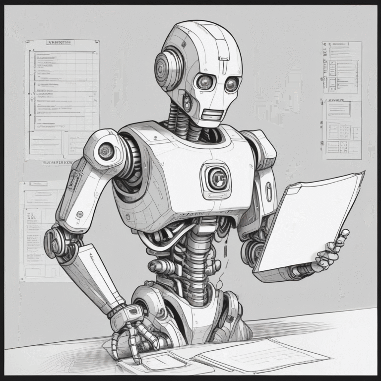 A robot holding a compliance checklist visually indicating that AI must now adhere to specific regulations.