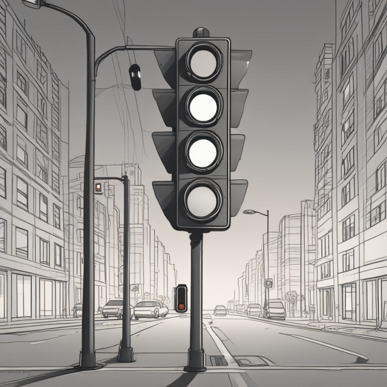 A traffic light indicating the regulation of AI development and usage.