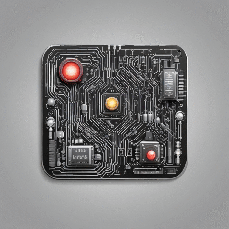 A circuit board with warning lights