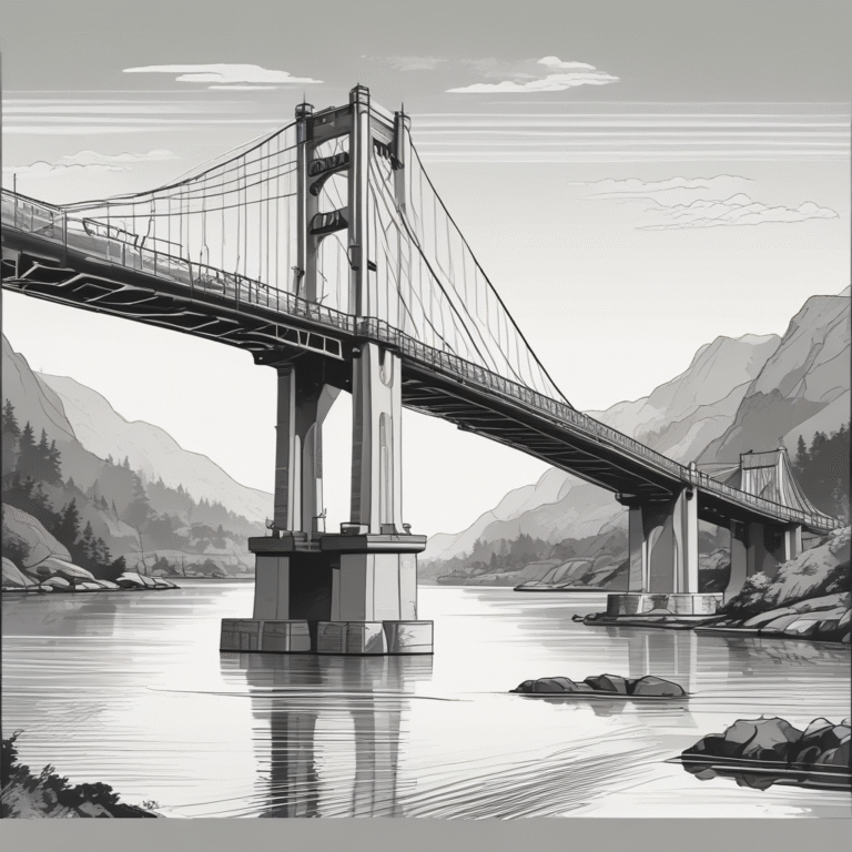 A bridge illustrating the connection between technology and human values.