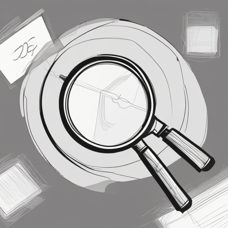 A magnifying glass to signify scrutiny and oversight over AI technologies.