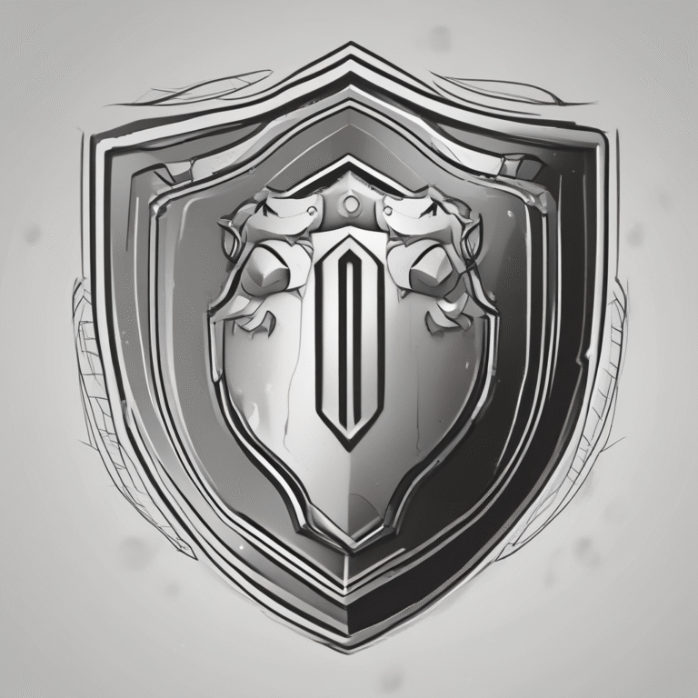 A shield with a digital lock design