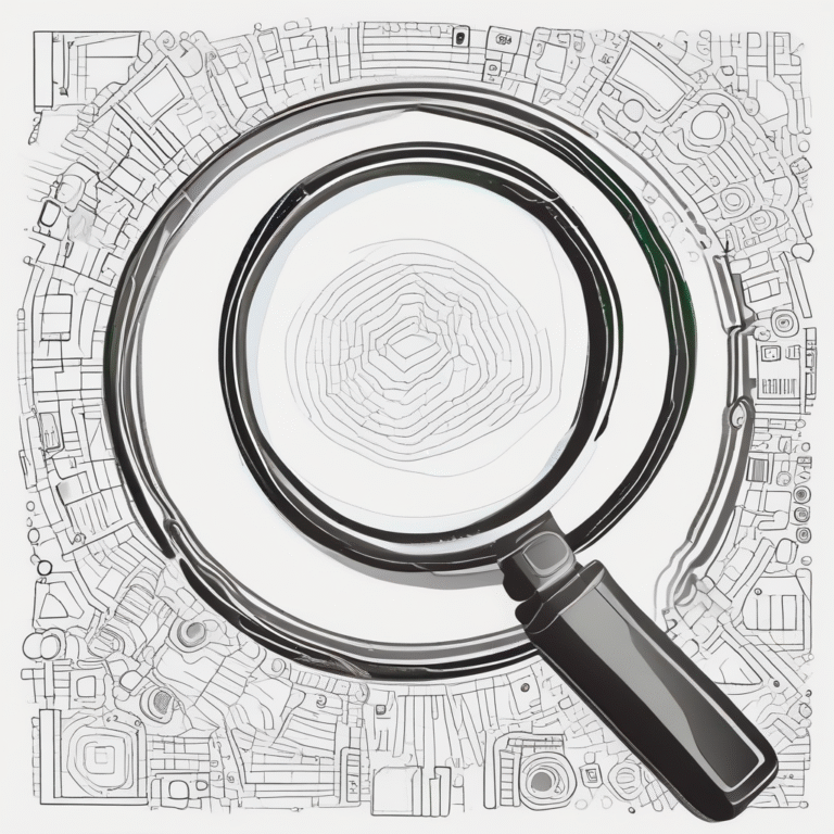 A magnifying glass – illustrating the need for scrutiny and accountability in the deployment of AI technologies.