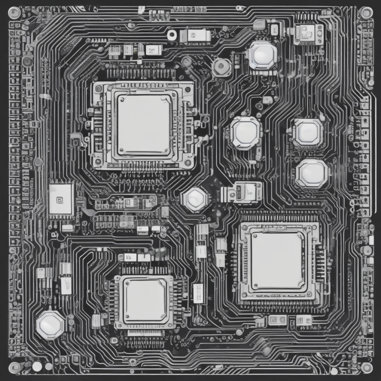 A circuit board illustrating the technological foundation and complexity of AI systems.