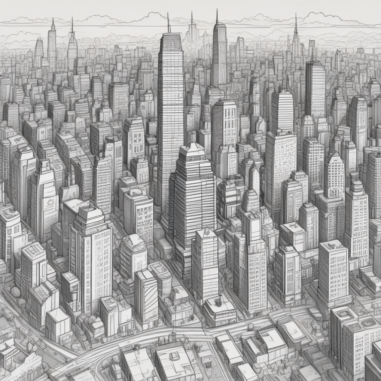 A blueprint of a city with AI integration