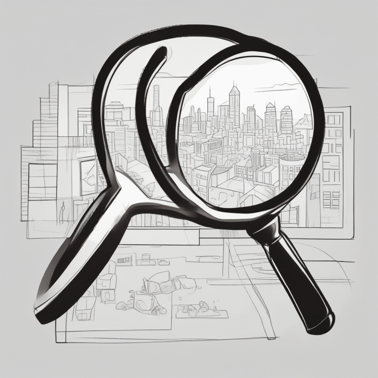 A magnifying glass illustrating scrutiny and oversight in AI implementation.