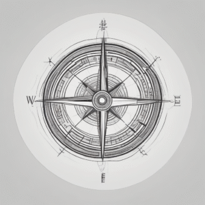 A compass guiding ethical decision-making in technology.