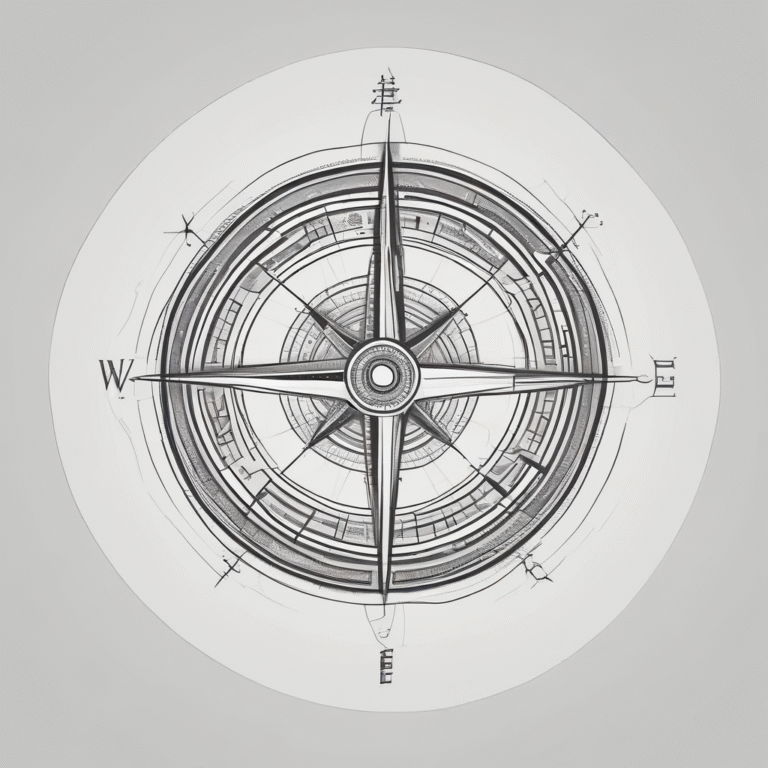 A compass guiding ethical decision-making in technology.