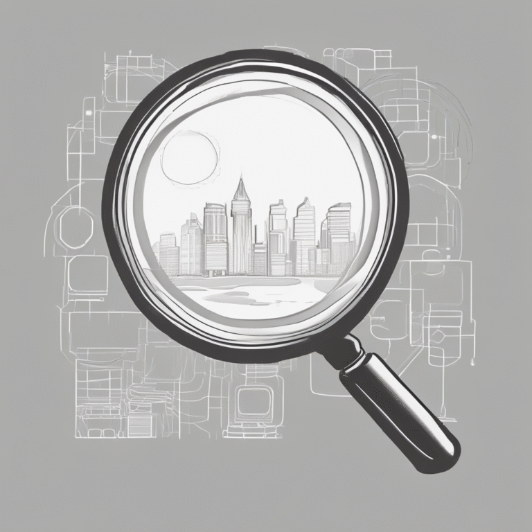 A magnifying glass to illustrate the importance of scrutiny and oversight in AI practices.