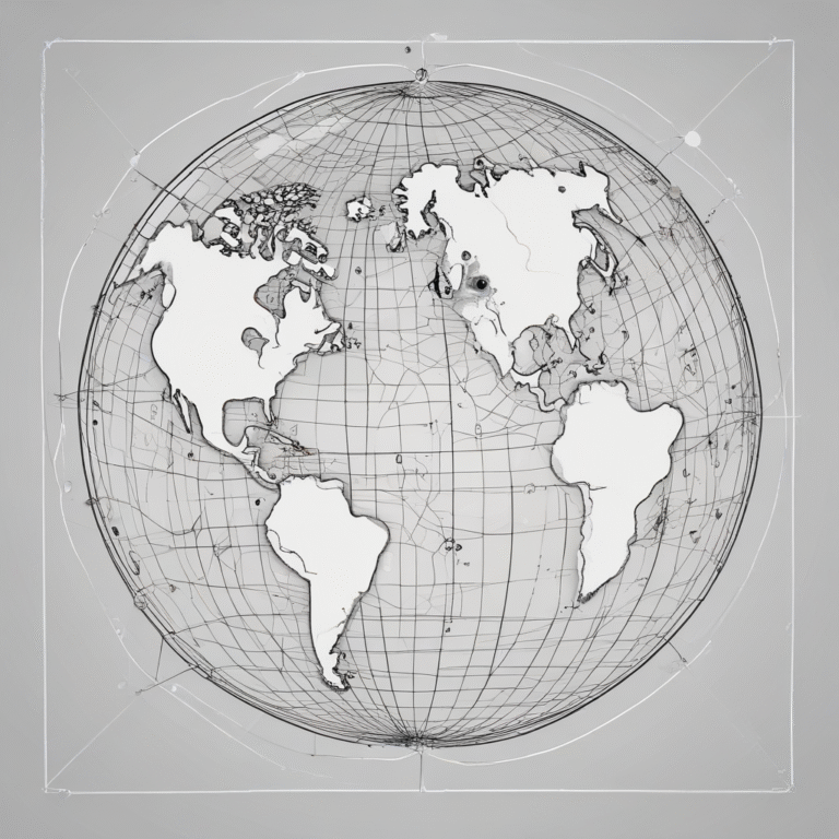 A globe with interconnected nodes representing the global impact of AI regulations.