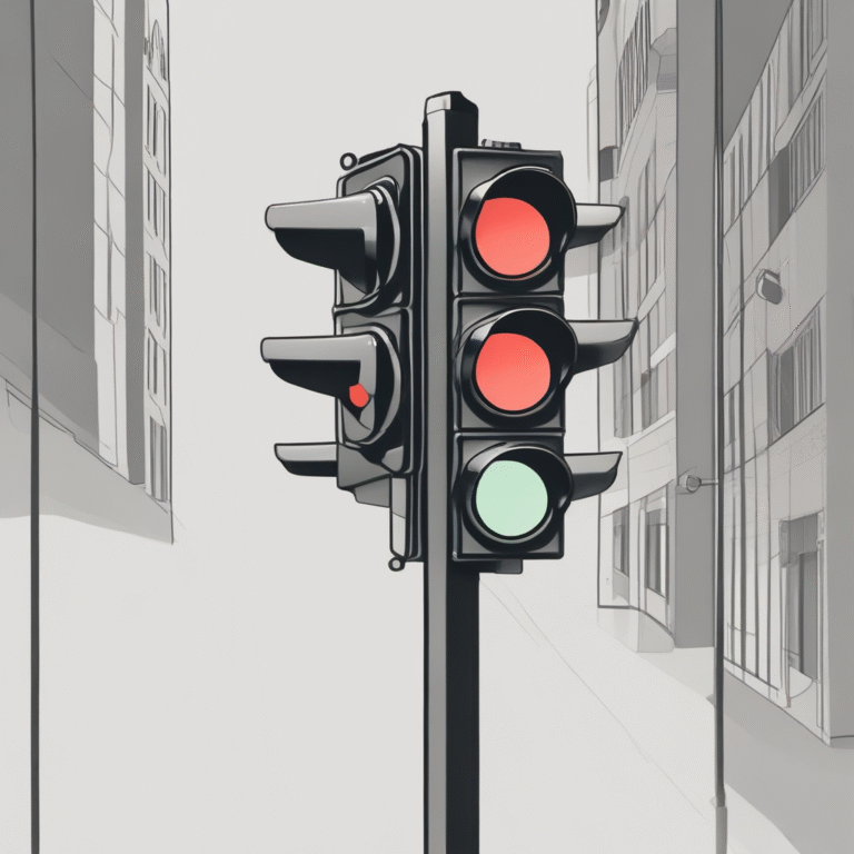 A traffic light to illustrate the need for clear guidelines and regulations in managing AI technologies.