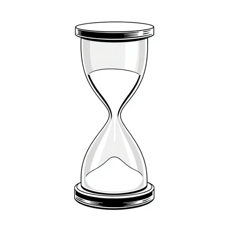 A digital hourglass with a circuit board base and glowing sand flowing between two transparent AI processors