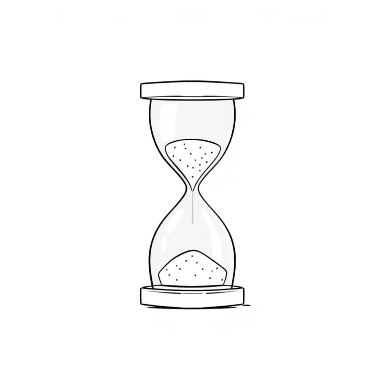A digital hourglass with binary code flowing through it