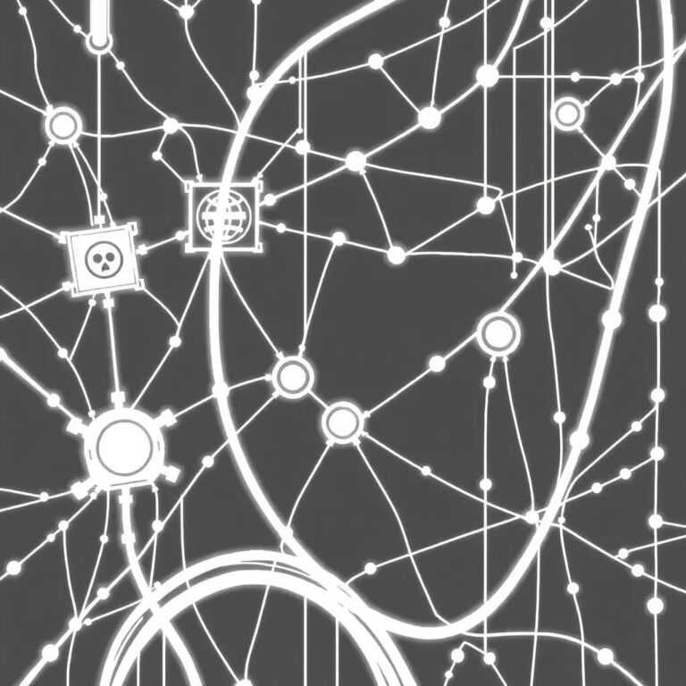 A complex, intricately woven digital tapestry displaying interconnected AI algorithms and governance protocols, with threads of light representing data flows and ethical guidelines.