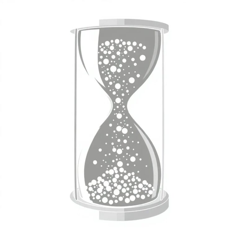 A digital hourglass filled with shimmering, iridescent data particles that flow smoothly and steadily, symbolizing the continuous and secure flow of verified information in the AI era.