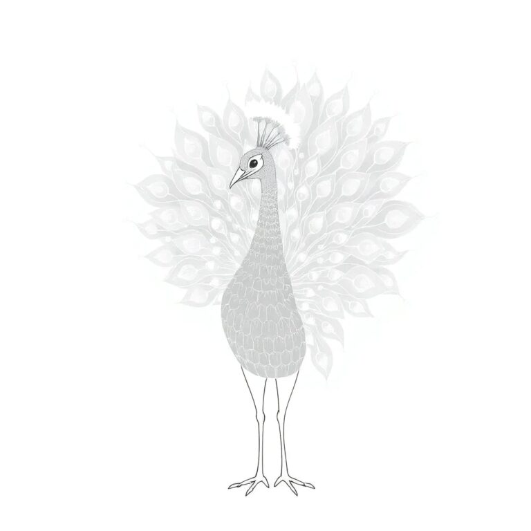 A holographic peacock with feathers that transform into digital circuits and algorithms