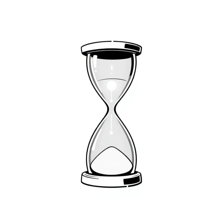 A digital hourglass with glowing AI circuits flowing through it