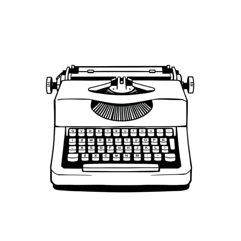 A vintage typewriter with a glowing, futuristic keyboard