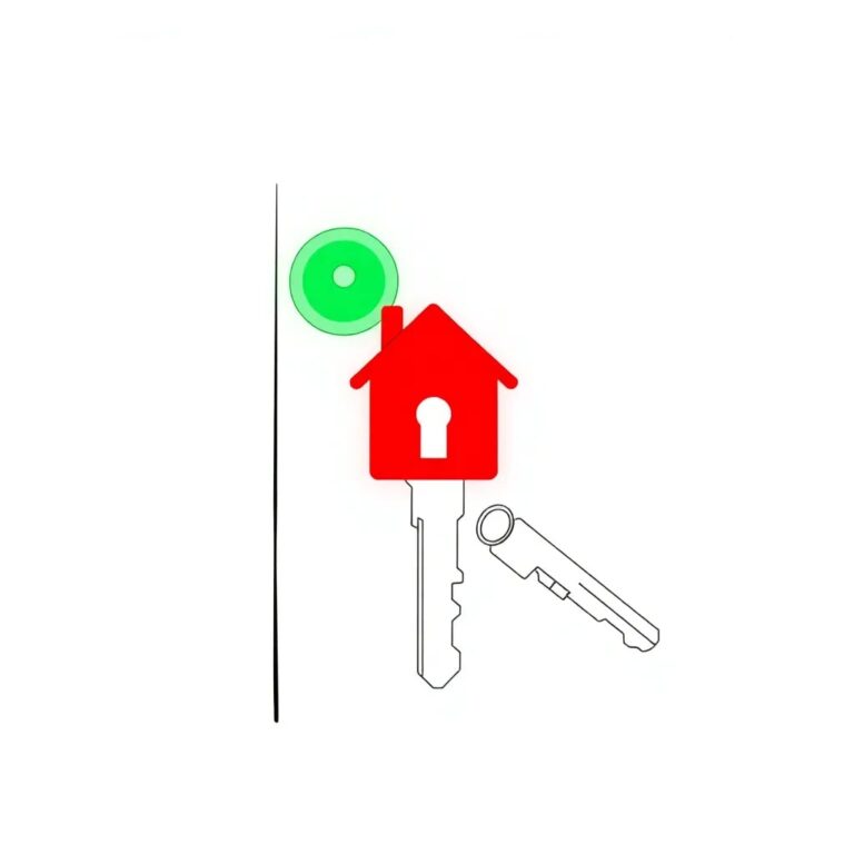 A smart key that glows green when it unlocks a door to a fair and affordable home, and red when it detects bias or unfairness in the AI algorithms governing housing access.