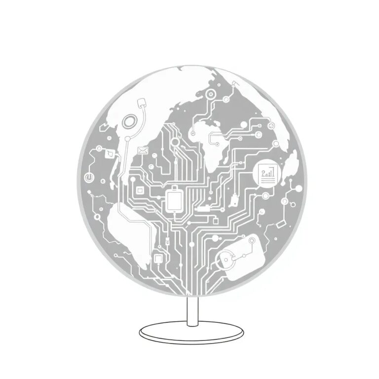 A futuristic, transparent globe filled with swirling, interconnected circuits and data streams, encased in a delicate, interlocking framework of ethical guidelines and policy documents.