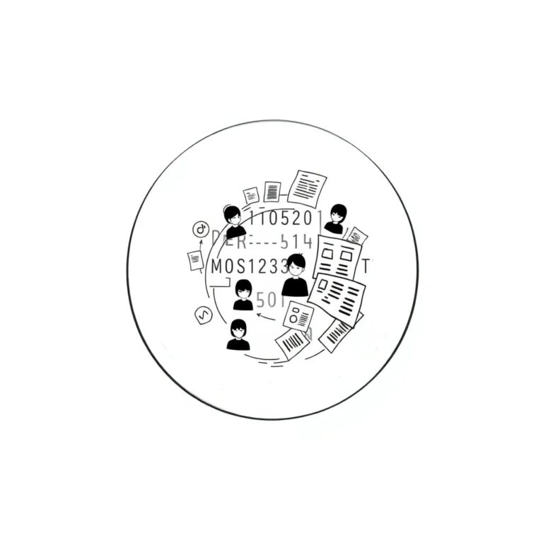 A futuristic, transparent glass orb containing a swirling digital code that morphs into human-like avatars and legal documents.