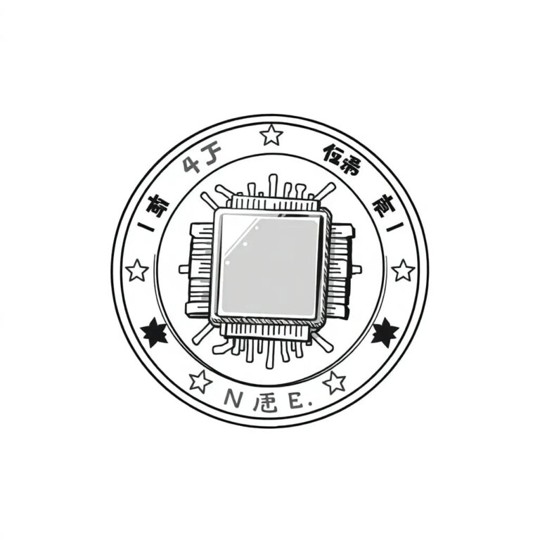 A futuristic, transparent AI chip embedded in a vintage Connecticut state seal