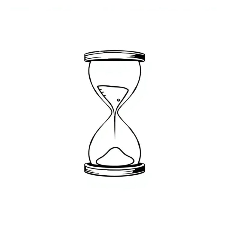 A digital hourglass with shifting pixels that dissolve into a blank canvas
