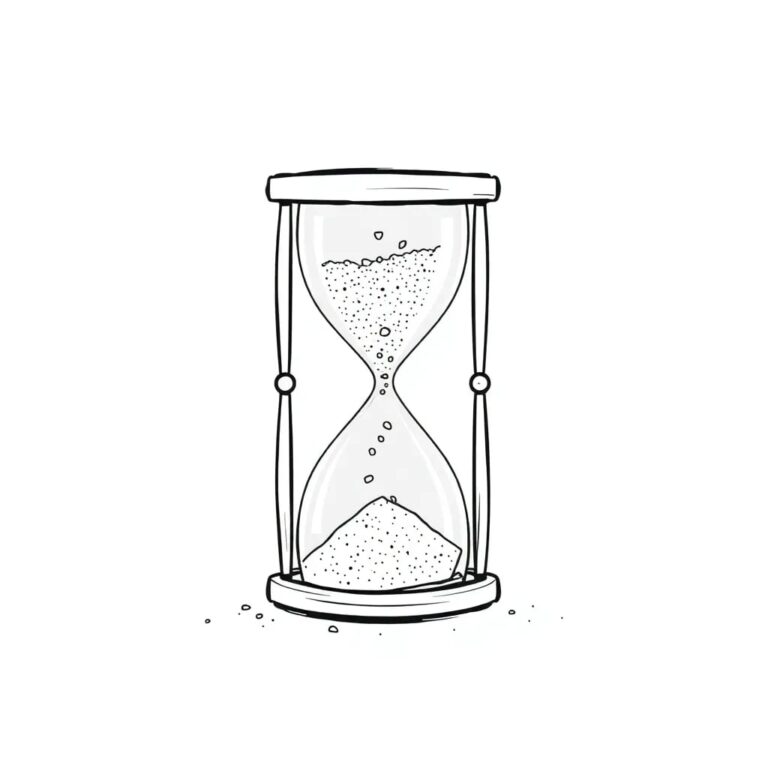 A shattered digital hourglass with silicon sand grains