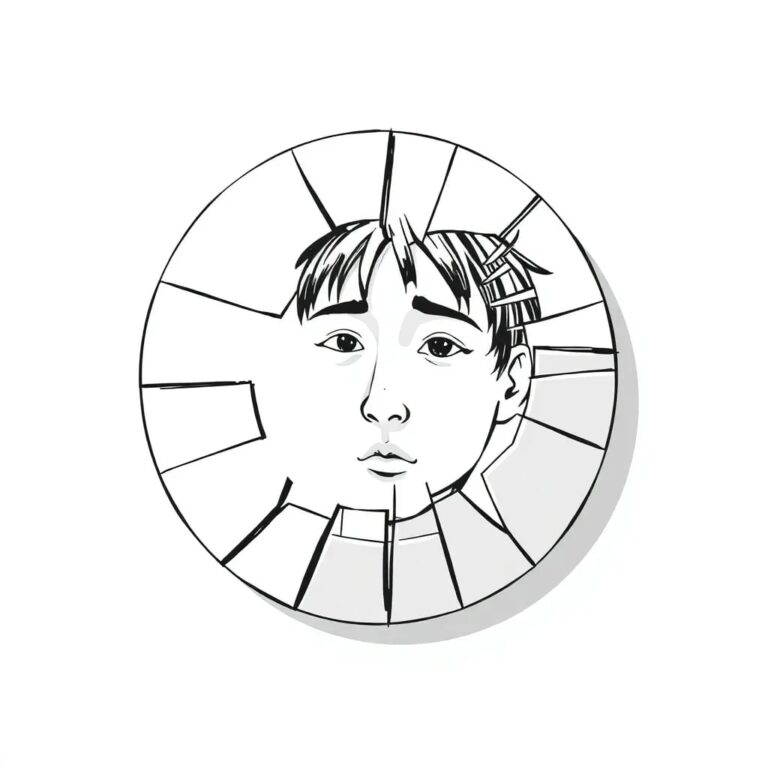 A shattered, digital mirror reflecting a distorted, ever-changing image of a human face