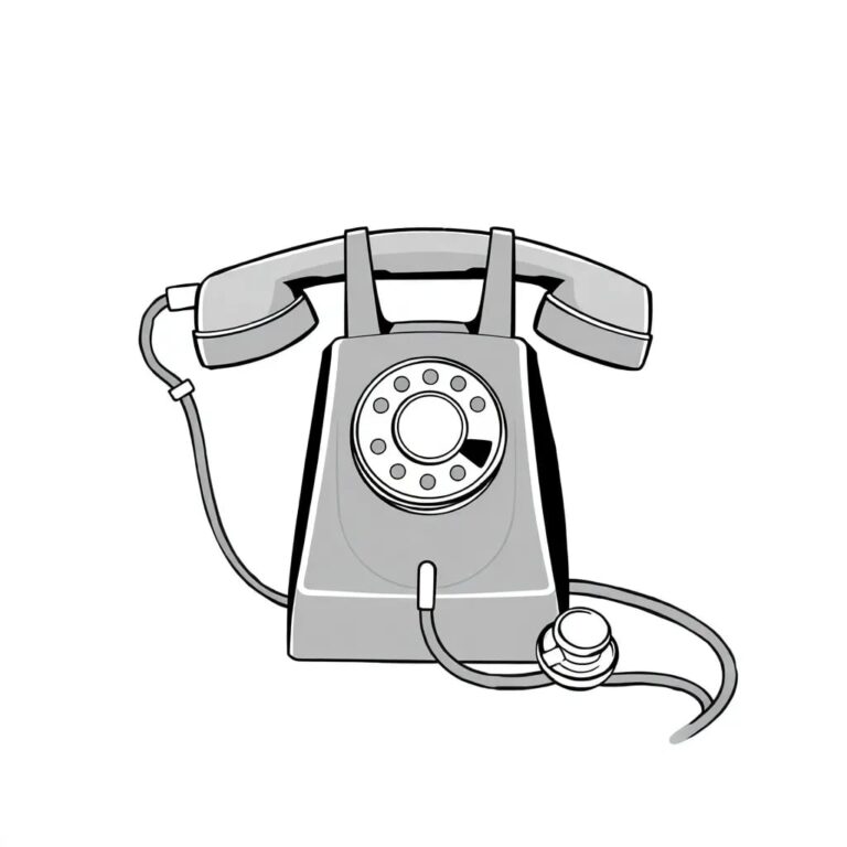 A vintage telephone handset with a stethoscope coiled around it