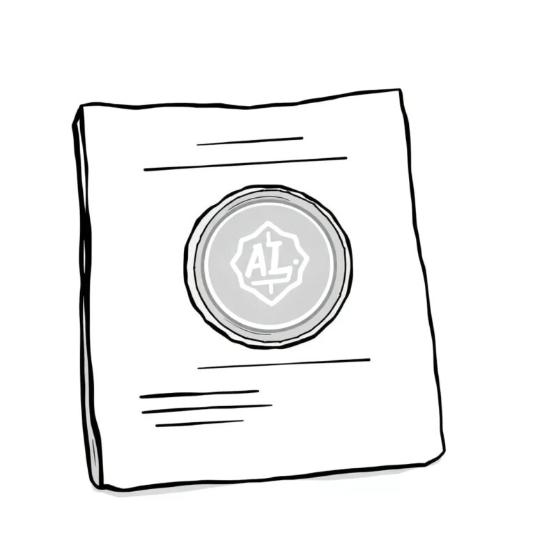 A vintage insurance policy document with a digital AI chip embedded in its seal, glowing softly with Claude's logo