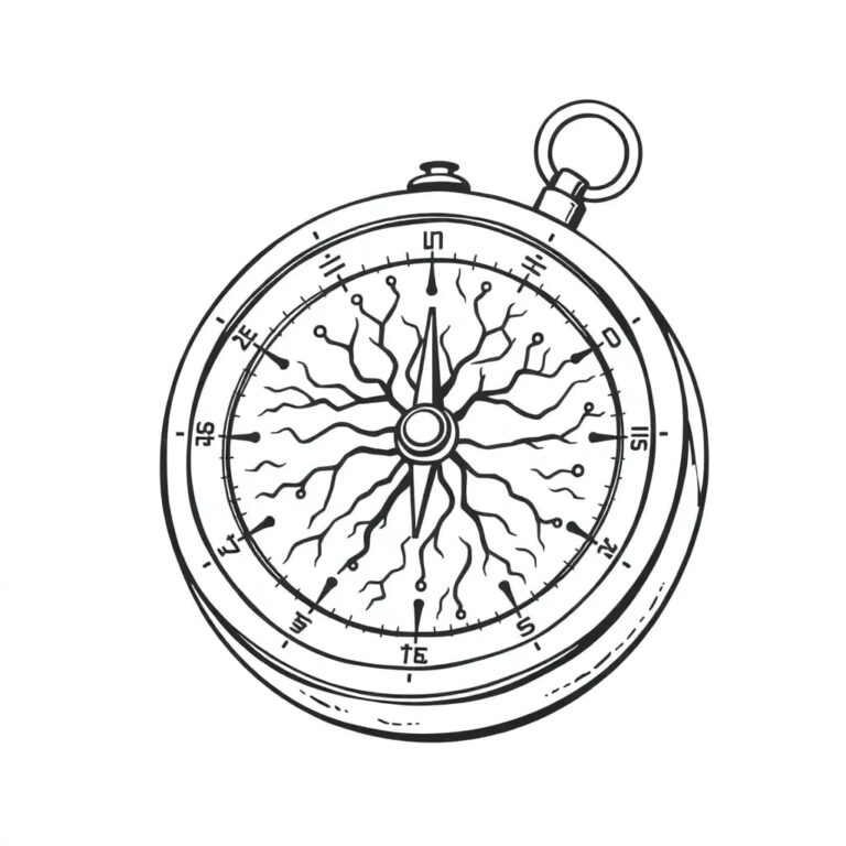 A finely crafted, antique compass with a digital display embedded in its face, showing a constantly updating map of interconnected neural networks.