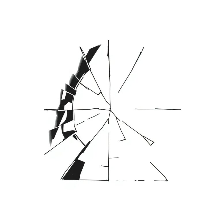 A shattered digital mirror reflecting a fragmented AI algorithm