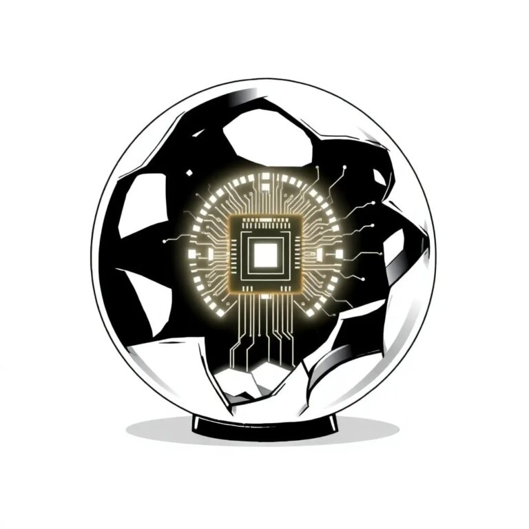 A shattered crystal globe with a glowing, pulsating AI circuit board embedded within