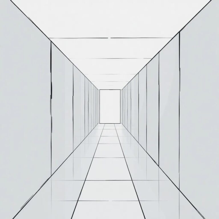 A futuristic, transparent glass maze with shifting walls and no clear entrance or exit