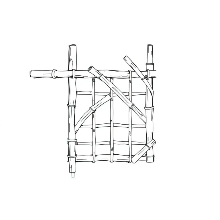 A intricately woven bamboo lattice that adapts its structure in real-time to changing environmental conditions